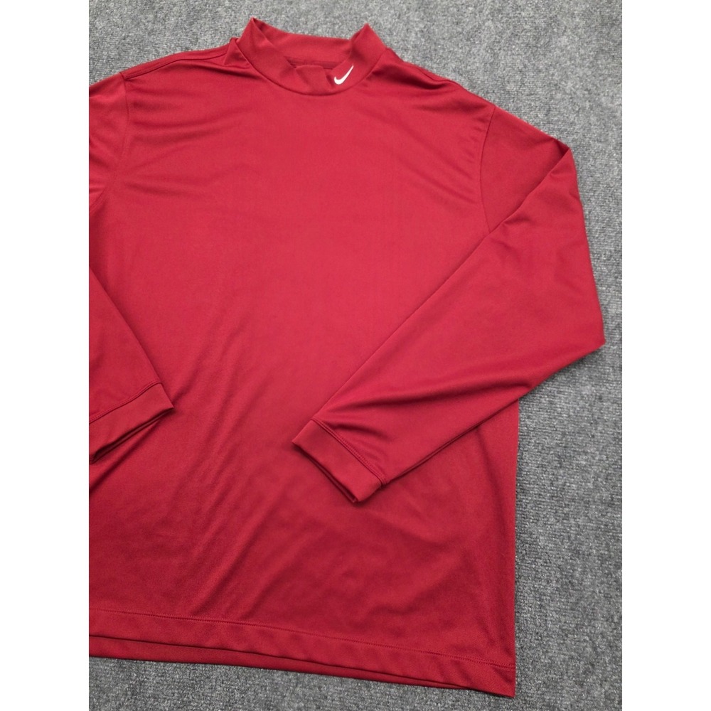 Nike Golf Dri-Fit Long Sleeve Mock Neck Shirt Men's XL Standard Fit RED